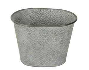Pflanztopf oval Metall CHIC patina Vintage H21 cm