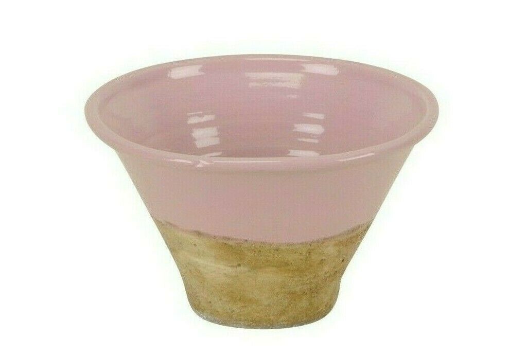 Übertopf Harztopf natur/ rosa Keramik Ø15,5 cm