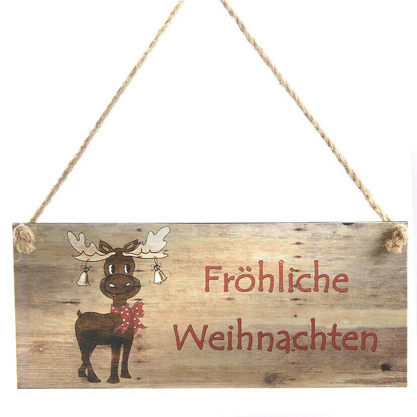 Spruchschild "Fröhliche Weihnachten" Türschild 30,5 x 13 cm