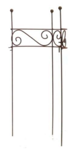 Staudenhalter Staudenbinder halbrund 38x15xH78cm Pflanzenstütze Metall rost