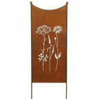 Stele Metall Edelrost Sichtschutz "Wildblume" Windschutz in 2 Größen wählbar