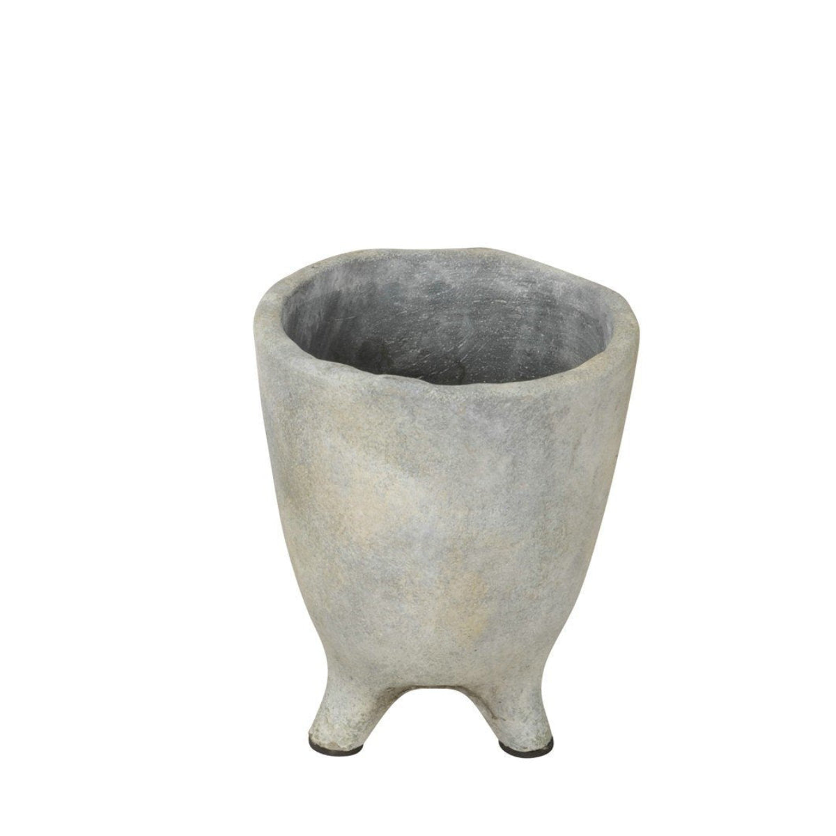 Übertopf auf Füßen Blumentopf grau patina Ø13,5cm x H16cm